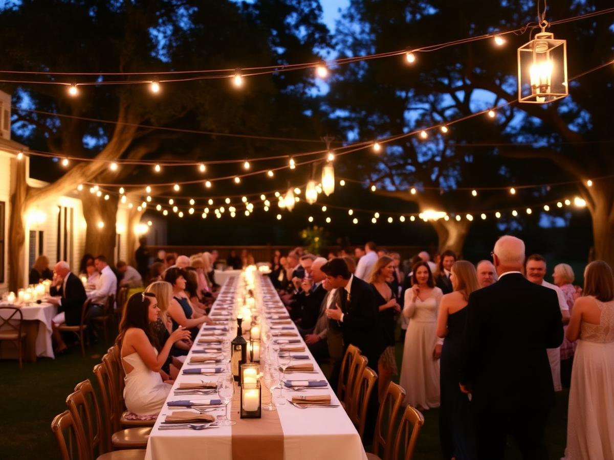 Outdoor Texas wedding reception