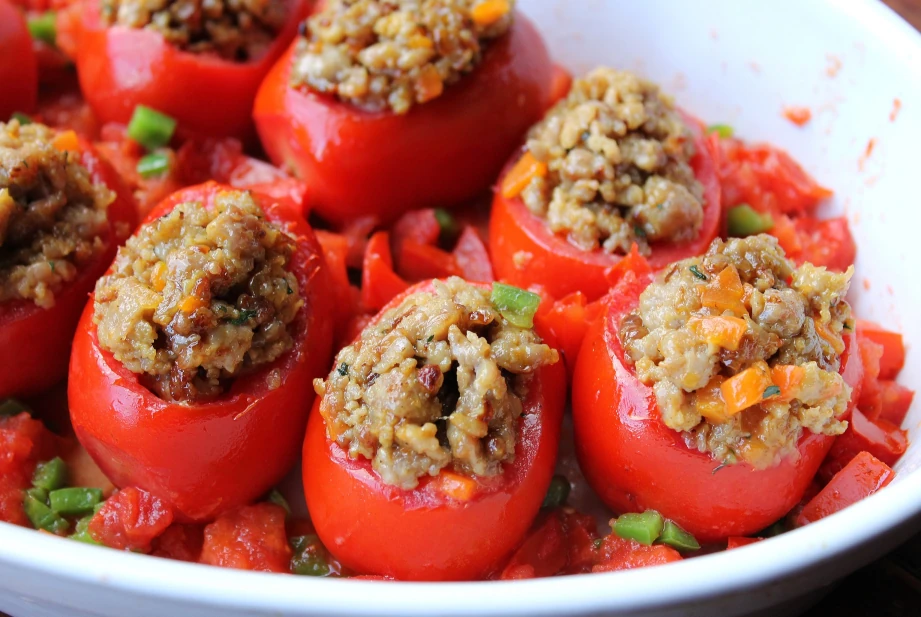 Sweet and Spicy Stuffed Tomatoes by Texas Cater