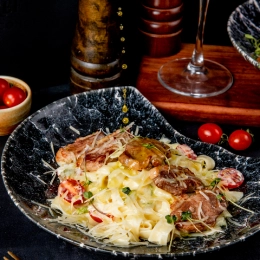 alfredo with pan fried chicken